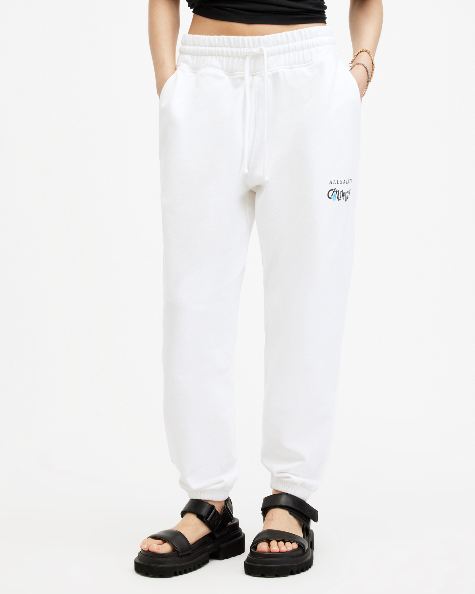 Shop Allsaints Caliwater Relaxed Fit Sweatpants In Optic White