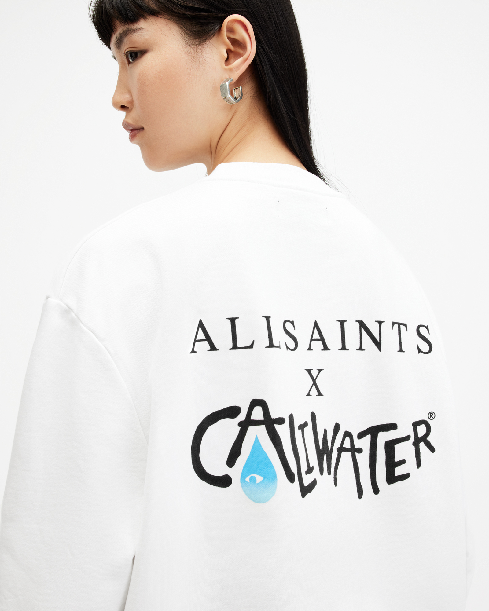 Shop Allsaints Caliwater Relaxed Fit Sweatshirt In White