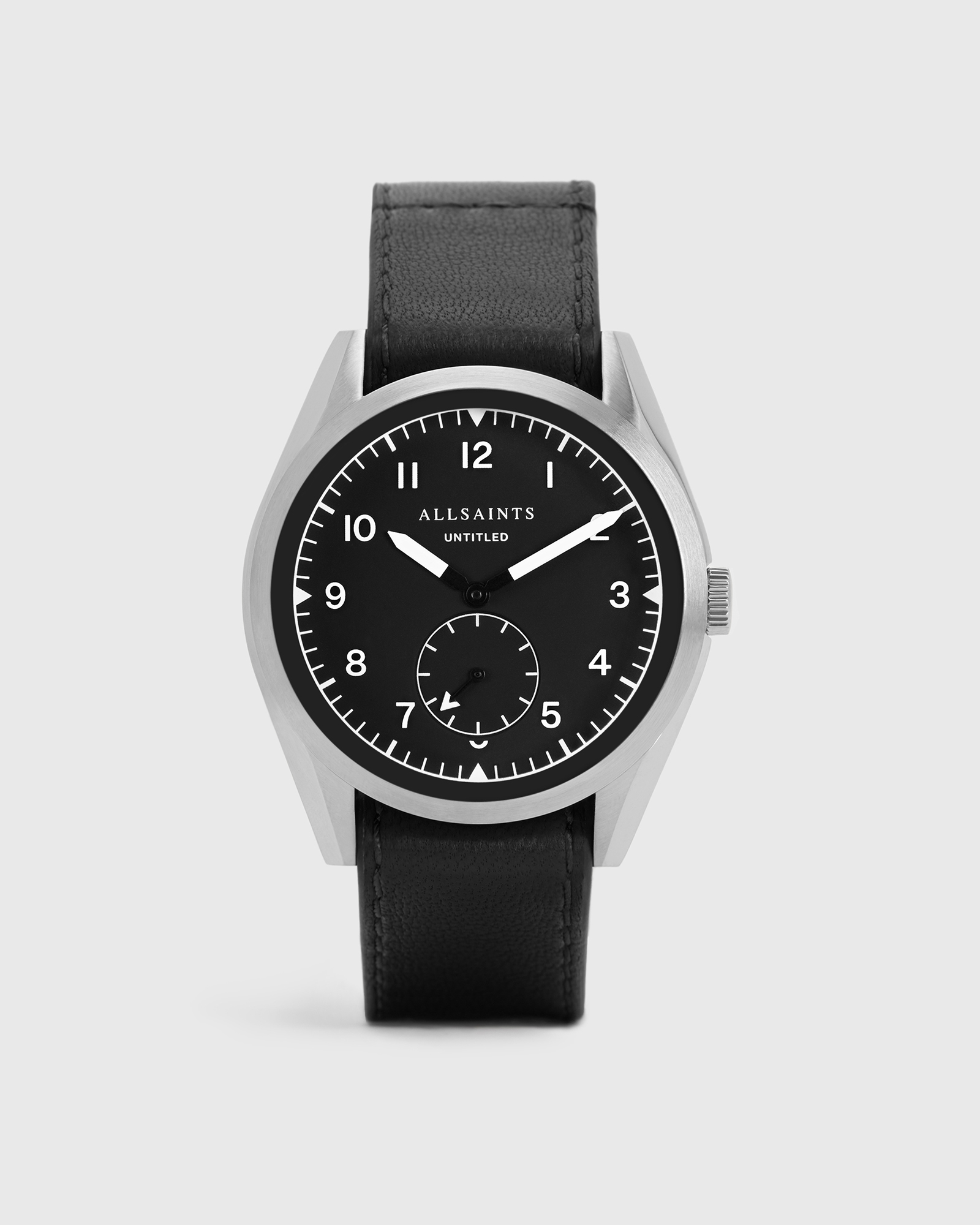 AllSaints Untitled III Stainless Steel Leather Watch